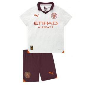 Manchester City Gostujuci Dres za Dječji 2023-24 Kratak Rukavima (+ kratke hlače)